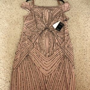 Adrianna Papell beaded off the shoulder dress